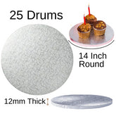 25 Boards - 14" Round Cake Drums - Silver Cake Drum